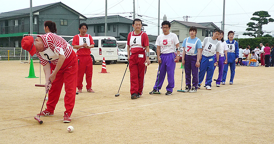 球技大会：ゲートボールの様子